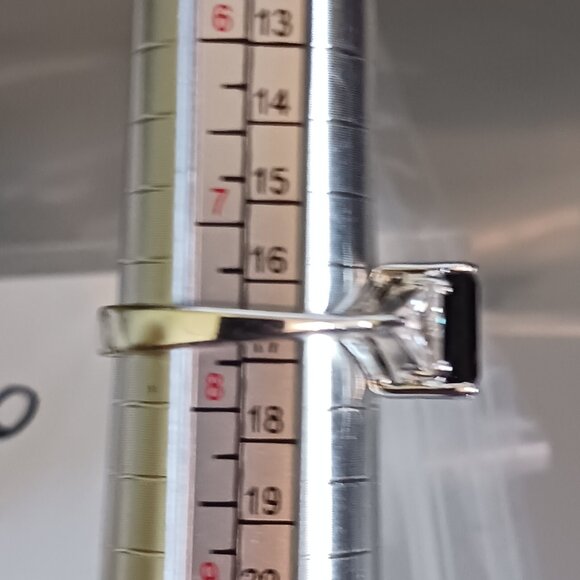 Vintage 90s Sterling Silver Smoky Quartz CZ Cocktail Ring Size 7.5 - Picture 15 of 16